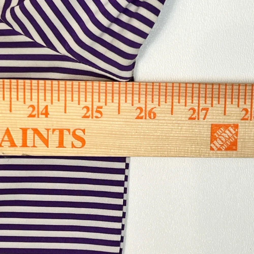 RLX Ralph Lauren Mens XL Purple/White Striped Wicking Lightweight Golf Polo